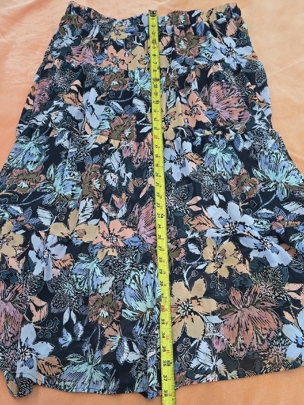 Mark brand. Floral Maxi Skirt in Navy, Pink, Lilac, and Tan - Picture 3 of 6